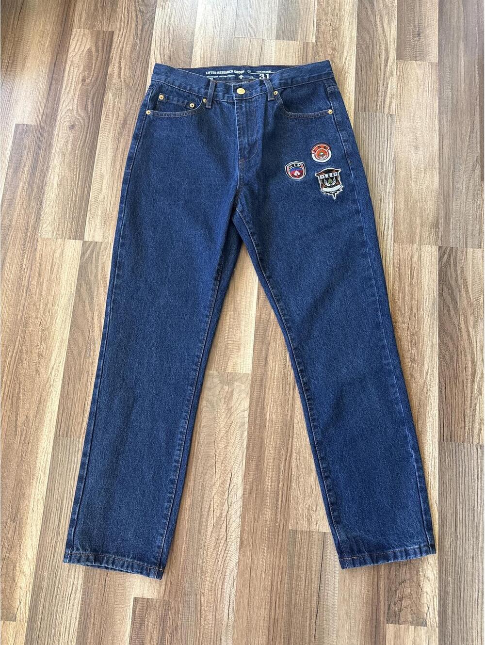 NWT LRG True Straight Jeans Size 31 x 30 Patch Logo Streetwear Denim